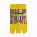 Front view of long yellow Tabi Socks " Sankuzushi "