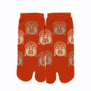 Front view of short orange Tabi Socks " Nara Daibutsu "