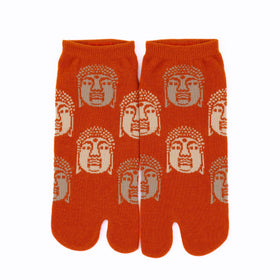 Front view of short orange Tabi Socks " Nara Daibutsu "