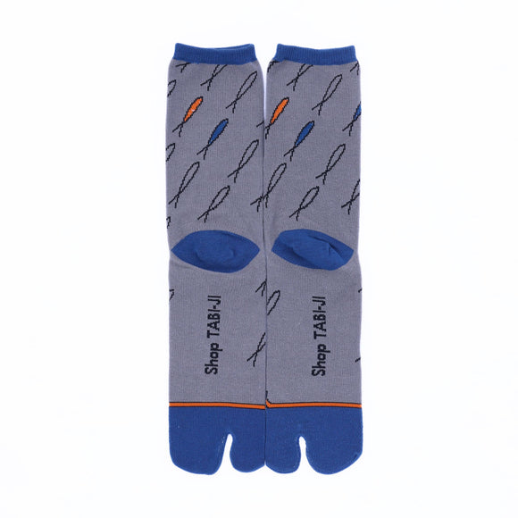 Back view of long gray Tabi Socks " Shika-no Shirasu2"