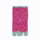 Front view of long pink Tabi Socks " Shirasu2"