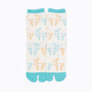 Front view of long light yellow Tabi Socks " Shika Origami "