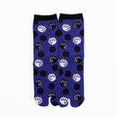 Front view of long navy Tabi Socks " Maneki Neko "
