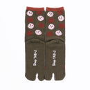 Back view of long dark green Tabi Socks " Fukuro "