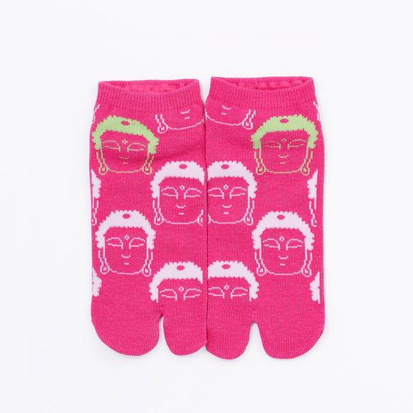 Front view of short pink Tabi Socks " Kamakura Daibutsu "