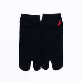 Front view of short black Tabi Socks "TABI-JI"