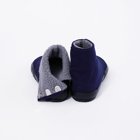 Back view of Blue×Gray Tabi Shoes " FLEECE "