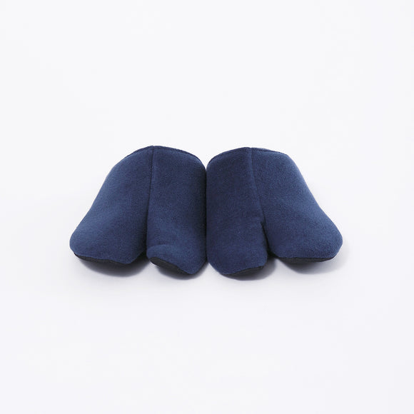 Front view of navy Tabi Slippers " PILE "
